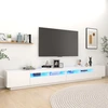 Image de The Living Store Armoire TV avec lampes LED Blanc 300x35x40 cm