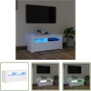 Image de The Living Store Armoire TV avec lampes LED Blanc 90x35x40 cm