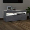 Image de The Living Store Armoire TV avec lampes LED gris béton 90x35x40 cm