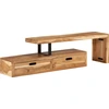 Image de The Living Store Armoire TV en bois massif d'acacia