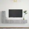 Image de The Living Store Ensemble de 3 meubles TV en bois gris béton
