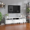 Image de The Living Store Armoire TV Blanc 150x30x44,5 cm Matériau dérivé du bois