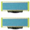 Image de Têtes de rechange Philips QP225/50 OneBlade microbilles anti-friction Pack de 2 Bleu/vert - Neuf
