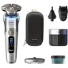 Image de Philips Series i9000 Prestige Ultra XP9404/38, rasoir rotatif, couleur chrome, système Triple-Action Lift & Cut ; lames NanoTech à double précision, écran LCD, GroomTribe ; connectivité Bluetooth, remplacement des lames tous les 2 ans avec les modèles SH91