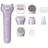 Image de Épilateur Philips Series 9000 BRE728/00, sans fil, utilisable sur peau sèche ou humide, violet, 32 pinces, épilation, exfoliation, rasage, rouleau lissant pour pédicure, 70 400 tr/min, batterie rechargeable, batterie intégrée