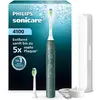 Image de Philips série 4100 HX4042/46, pour adultes, technologie sonique, soin des gencives, 31 000 vibrations par minute, couleur verte, 2 minutes, 4 sessions de 30 secondes