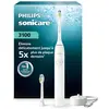 Image de Brosse à dents électrique Philips Sonicare série 3100, modèle HX4032/21, pour adultes, technologie sonique, pour un brossage quotidien, 31 000 pulsations par minute, couleur blanche, minuteur de 2 minutes, avec 4 quadrants de 30 secondes