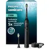 Image de Brosse à dents électrique Philips Sonicare série 3100, modèle HX4032/32, pour adultes, technologie sonique, pour un brossage quotidien, 31 000 pulsations par minute, couleur noire, minuteur de 2 minutes, avec 4 quadrants de 30 secondes