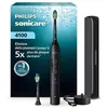 Image de Brosse À Dents Électrique - Philips - Series 4100 Hx4044/52 - Rechargeable - Noir - 2 Têtes Optimal White