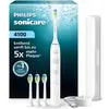 Image de Philips série 4100 HX4046/41, pour adultes, brosse à dents sonique, soin des gencives, 31 000 mouvements par minute, blanc, 2 minutes, 4 x 30 secondes