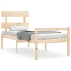 Image de vidaXL Lit en bois massif avec tête de lit 2FT6 Small Single