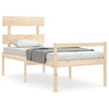 Image de vidaXL Lit pour senior avec tête de lit 90x200 cm en bois massif
