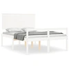 Image de vidaXL Lit pour senior avec tête de lit 140x190 cm Blanc Bois massif