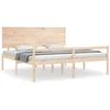 Image de vidaXL Lit senior avec tête de lit 200x200 cm en bois massif