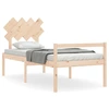 Image de vidaXL Lit pour senior avec tête de lit en bois massif