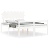 Image de vidaXL Lit pour senior avec tête de lit 140x190 cm Blanc Bois massif