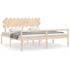 Image de vidaXL Lit en bois massif avec tête de lit 200x200 cm