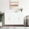 Image de vidaXL Armoires murales 2 pcs. Blanc 69,5x34x90 cm