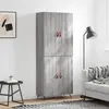 Image de vidaXL Highboard Gris Sonoma 69,5x34x180 cm Matériau dérivé du bois