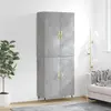 Image de vidaXL Highboard gris béton 69,5x34x180 cm Bois composite