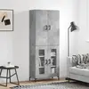Image de vidaXL Highboard gris béton 69,5x34x180 cm Bois composite