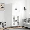 Image de vidaXL Highboard blanc 69,5x34x180 cm Bois composite