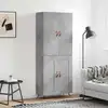 Image de vidaXL Highboard gris béton 69,5x34x180 cm Bois composite