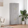 Image de vidaXL Highboard Gris Sonoma 69,5x34x180 cm Matériau dérivé du bois