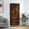 Image de vidaXL Highboard chêne fumé 69,5x34x180 cm bois composite
