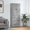 Image de vidaXL Highboard gris béton 69,5x34x180 cm Bois composite