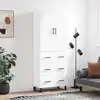 Image de vidaXL Highboard blanc 69,5x34x180 cm Bois composite