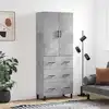Image de vidaXL Highboard gris béton 69,5x34x180 cm Bois composite