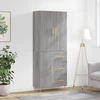 Image de vidaXL Highboard Gris Sonoma 69,5x34x180 cm Matériau dérivé du bois