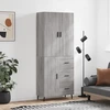 Image de vidaXL Highboard Gris Sonoma 69,5x34x180 cm Matériau dérivé du bois
