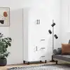 Image de vidaXL Highboard blanc 69,5x34x180 cm Bois composite