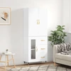 Image de vidaXL Highboard blanc 69,5x34x180 cm Bois composite