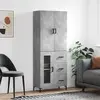 Image de vidaXL Highboard gris béton 69,5x34x180 cm Bois composite