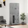 Image de vidaXL Highboard gris béton 69,5x34x180 cm Bois composite
