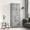 Image de vidaXL Highboard gris béton 69,5x34x180 cm Bois composite