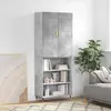 Image de vidaXL Highboard gris béton 69,5x34x180 cm Bois composite
