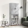 Image de vidaXL Highboard gris béton 69,5x34x180 cm Bois composite