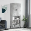 Image de vidaXL Highboard gris béton 69,5x34x180 cm Bois composite