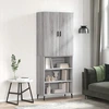 Image de vidaXL Highboard Gris Sonoma 69,5x34x180 cm Matériau dérivé du bois