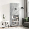 Image de vidaXL Highboard gris béton 69,5x34x180 cm Bois composite