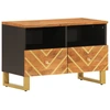Image de vidaXL Armoire TV marron et noir 70x33,5x46 cm en bois massif de manguier