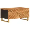 Image de vidaXL Table basse marron et noire 80x50x40 cm en bois massif de manguier