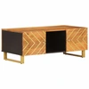 Image de vidaXL Table basse marron et noire 100x54x40 cm en bois massif de manguier