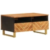 Image de vidaXL Table basse marron et noire 80x54x40 cm en bois massif de manguier