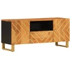 Image de vidaXL Armoire TV marron et noir 105x33,5x46 cm bois massif mangue