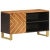 Image de vidaXL Armoire TV marron et noir 80x31,5x46 cm bois massif mangue